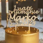 Wooden stake 1st Holy Communion with NAME and DATE 15cm