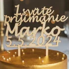 Wooden stake 1st Holy Communion with NAME and DATE 15cm