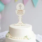 Wooden cake topper with custom text 20cm