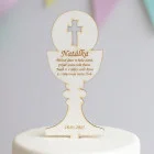 Wooden cake topper with custom text 20cm