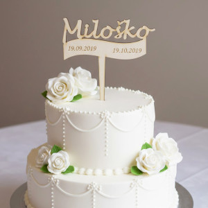 Wooden stake with laser engraving 15cm for CHRISTENING 2