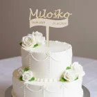 Wooden stake with laser engraving 15cm for CHRISTENING