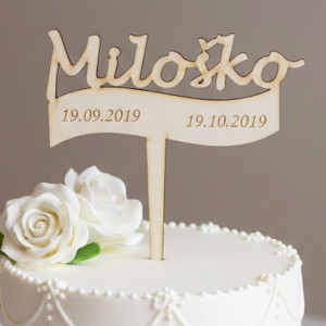 Wooden stake with laser engraving 15cm for CHRISTENING