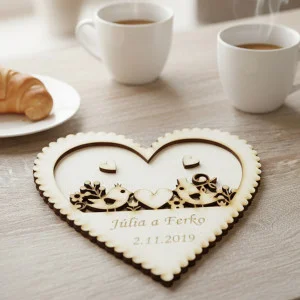 Hochzeitsringtablett Herzform 15cm 2