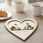 Wedding ring bearer plate heart-shaped 15cm