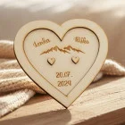 Hochzeitsteller für Eheringe mit den Namen der Berge