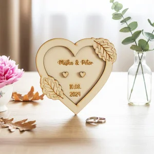 Wedding ring tray with names engraving 2