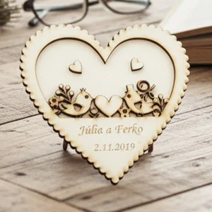 Hochzeitsringtablett Herzform 15cm