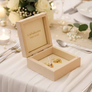 Wedding box with a broad lace Mr. and Mrs. natural 2