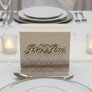 Wedding box with narrow lace Mr. and Mrs