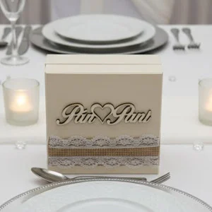 Wedding box with narrow lace Mr. and Mrs