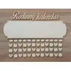Holz Familienkalender Typ A mit der Aufschrift "Familienkalender" SK