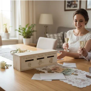 Maßgefertigte hölzerne Hochzeitskasse 2