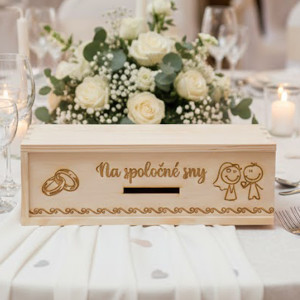 Wedding wooden money box - For the journey ahead