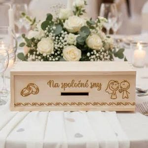 Wedding wooden money box - For the journey ahead