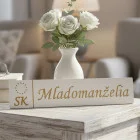 Drevená svadobná ŠPZ mladomanželia