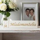 Drevená svadobná ŠPZ mladomanželia