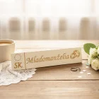 Drevená svadobná ŠPZ s obrúčkami