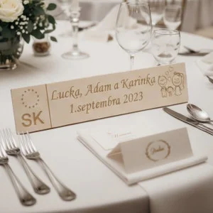 Wooden wedding number plate family
