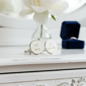 Men's wedding cufflinks round - Forever 2