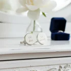 Men's wedding cufflinks round - Forever