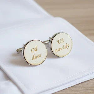 Men's wedding cufflinks round - Forever