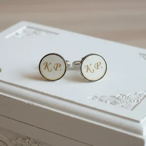 Round cuffs with initials 2