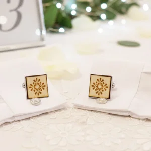 Men's wedding cufflinks square 2
