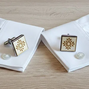 Men's wedding cufflinks square