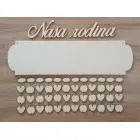 Holz Familienkalender Typ A mit der Aufschrift "Unsere Familie"