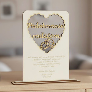 Wooden wedding thank you to parents