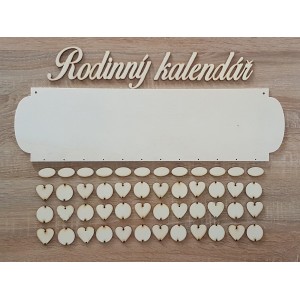 Holz-Familienkalender Typ A mit der Aufschrift "Familienkalender" CZ 2