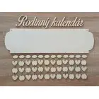 Holz-Familienkalender Typ A mit der Aufschrift "Familienkalender" CZ