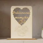 Wooden wedding thank you to mom