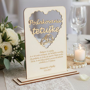 Wooden thank-you stand to aunt