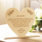 Danksagung an die Eltern in Herzform 22,5x20,5 cm