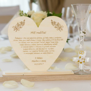 Thank you to parents in the shape of a heart 22.5x20.5cm