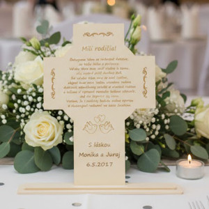 Thank you to the parents in the shape of a cross 25.5x25cm