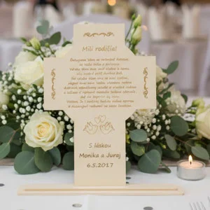 Thank you to the parents in the shape of a cross 25.5x25cm