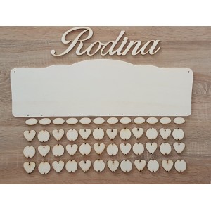 Holz Familienkalender Typ B mit der Aufschrift "Familie" SK 2