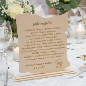 Thank you to parents in the form of a 24.5x25cm letter