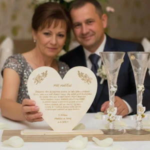 Danksagung an die Eltern in Herzform 22,5x20,5 cm 2