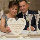 Danksagung an die Eltern in Herzform 22,5x20,5 cm