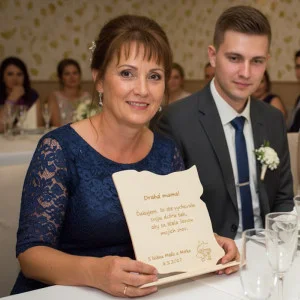 Wooden thank you letter for mom 24.5x25cm 2