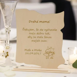 Wooden thank you letter for mom 24.5x25cm