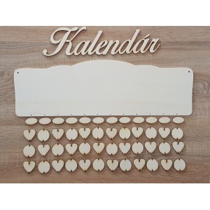 Drevený rodinný kalendár typ B s nápisom "Kalendár" 2