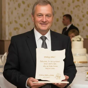 Holz-Dankesbrief an Vater 24,5x25cm 2