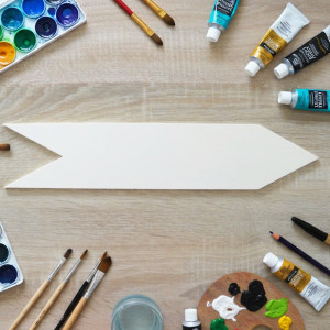 Wooden wedding arrow with a cutout