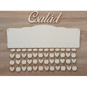 Holz Familienkalender Typ B mit der Aufschrift "Familie" 2