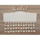 Holz Familienkalender Typ B mit der Aufschrift "Familie"